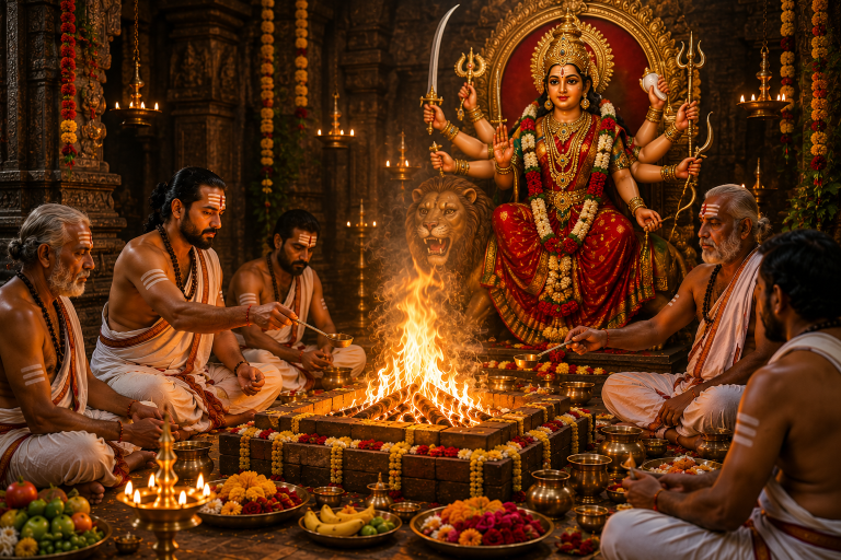 Chandi Homam The Powerful Fire Ritual for Goddess Durga - Sakalam.org
